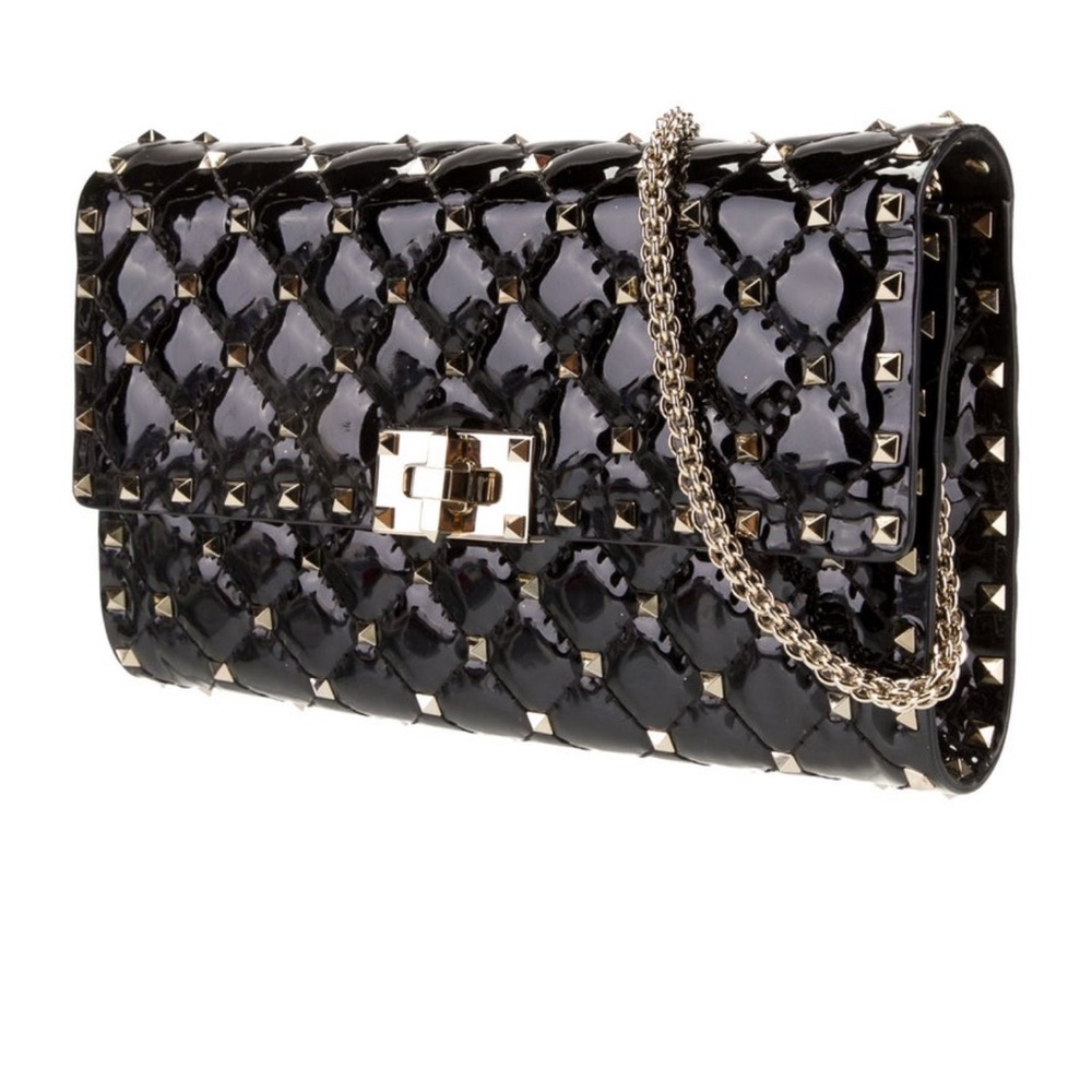 Authentic Valentino Candystud Patent Shoulder Bag
